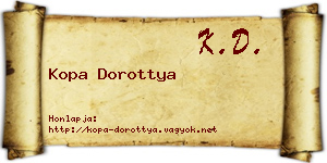 Kopa Dorottya névjegykártya